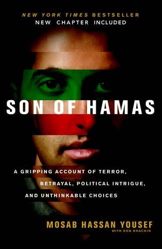 Book cover: "Son of Hamas" featuring a man’s face overlaid with a flag.