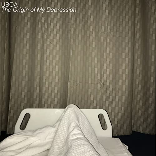Album cover with a hospital bed and patterned curtains in the background.