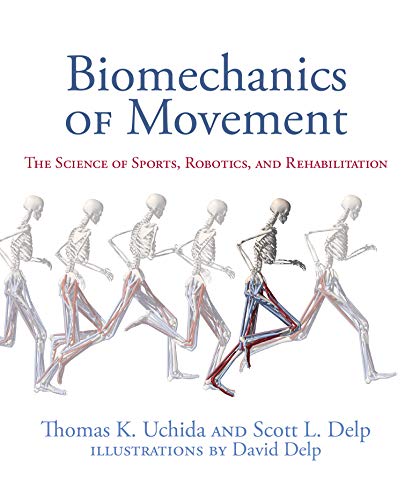 Technical book with diagrams, equations, and text on biomechanics and movement science topics.