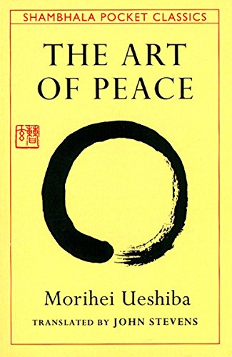 Yellow book cover with black calligraphy circle and text: "The Art of Peace.