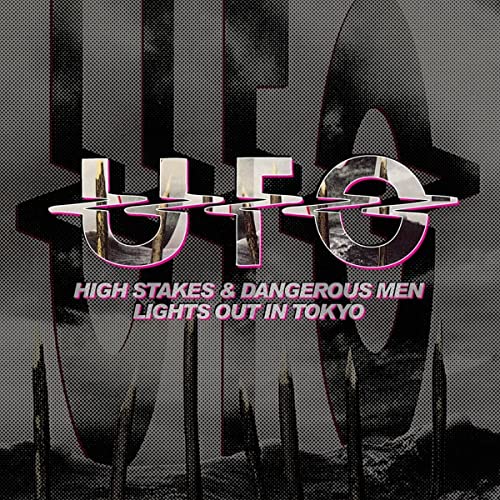 UFO album cover featuring the band name and title over a dark, textured background.