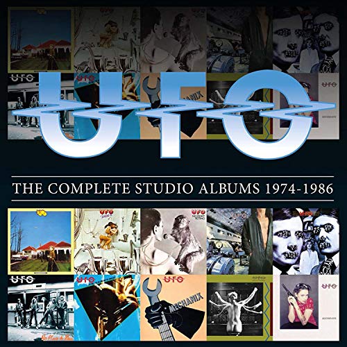CD cover for UFO’s complete studio albums, 1974-1986, with album art collage.