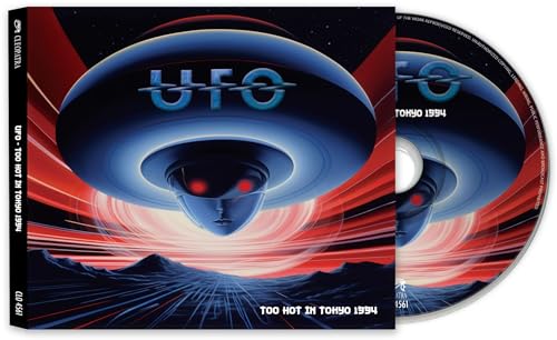 UFO album "Too Hot In Tokyo 1994" CD case and disc with UFO image.