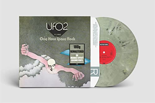 UFO2" vinyl record album cover and marbled grey vinyl disc shown.