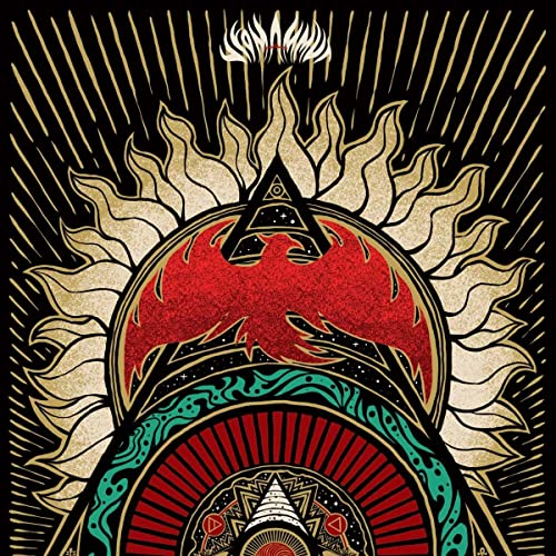 Ufomammut album cover: phoenix rising from geometric sunburst design.