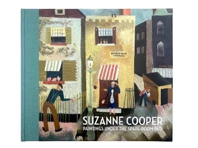 Book cover depicting colorful, naive-style paintings of buildings and figures.