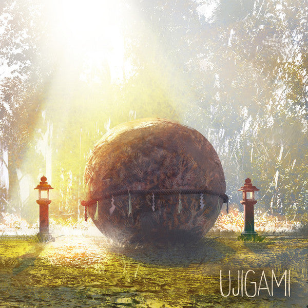 CD cover art: stone sphere in a sunlit, misty forest scene.
