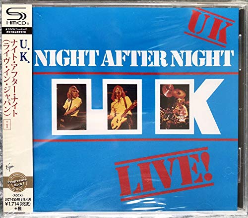 CD case for “U.K. - Night After Night” featuring band photos and text.