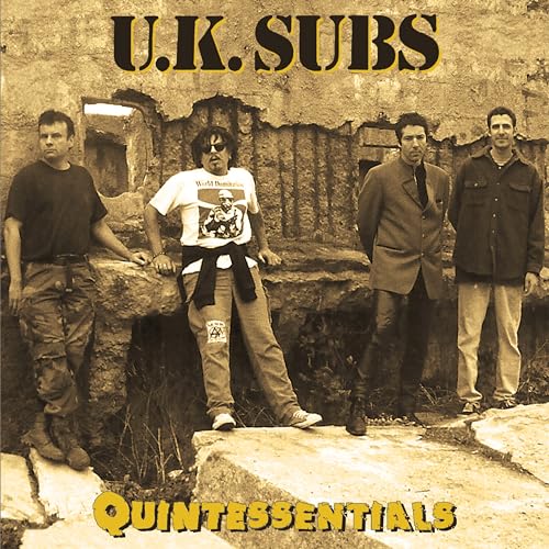 U.K. Subs album cover, four men posing in front of a crumbling wall.