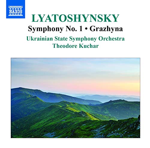 CD cover: mountains under a blue sky with text “Lyatoshynsky Symphony No. 1”.