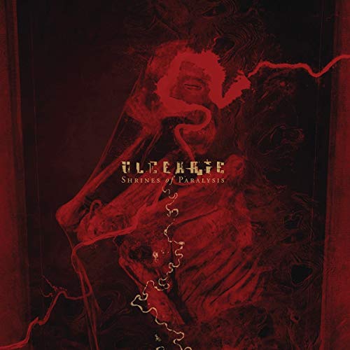 Dark, textured album cover featuring a distorted, skeletal figure in red tones.