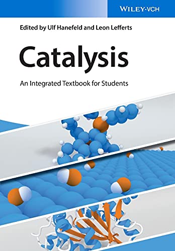 Textbook cover for "Catalysis" with molecular and protein visualizations.