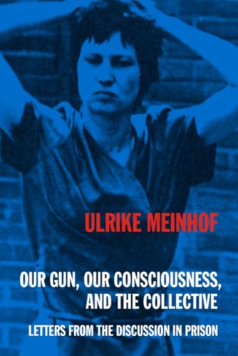 Blue-toned book cover featuringS featuring Ulrike Meinhof with arms raised and red text.