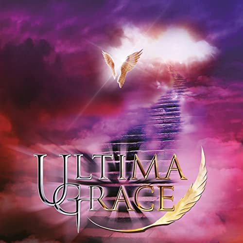 CD cover with golden text, stairs to light, and angelic wings.