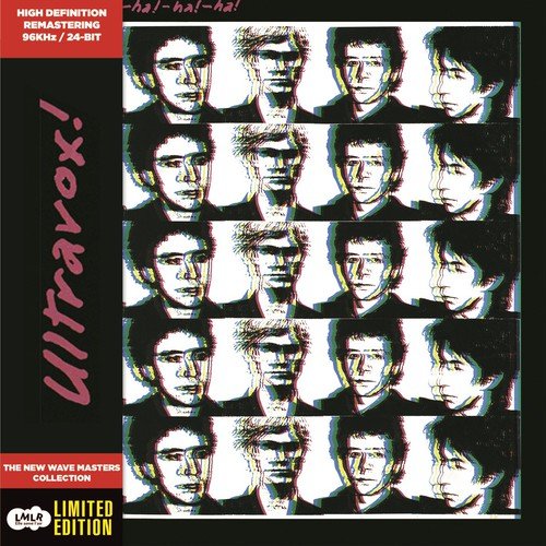 Ultravox “Ha!-Ha!-Ha!” CD cover: repeating, distorted black and white portraits.