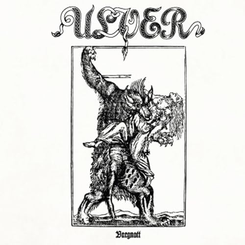 Ulver's "Vargnatt" CD cover: black and white illustration of a werewolf.