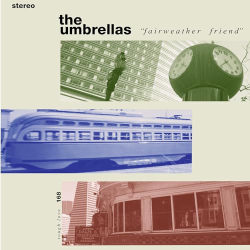 CD cover for "The Umbrellas - Fairweather Friend" with collage imagery.