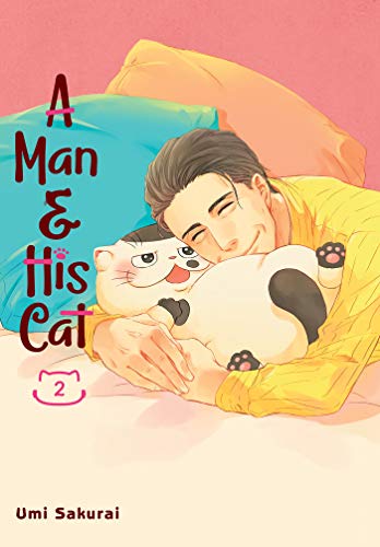 Man embracing a white and black cat, book cover illustration.