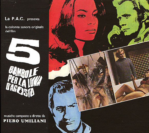 CD cover for "5 Bambole Per La Luna D'agosto" with film stills.