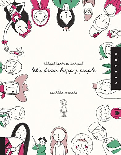 Book cover with illustrated, diverse faces and title “Let’s Draw Happy People.”