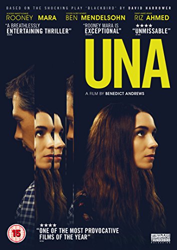 "Una DVD cover featuring three profiles against a dark background with yellow title."
