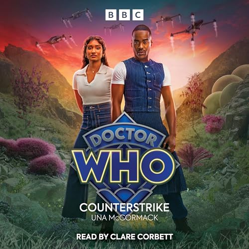 Doctor Who: Counterstrike audio cover with the 15th Doctor and companion.