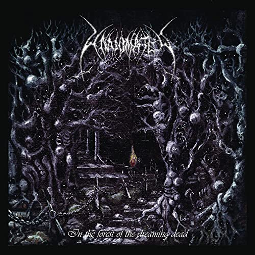 "Dark album cover with twisted forest scene and white, gothic text."
