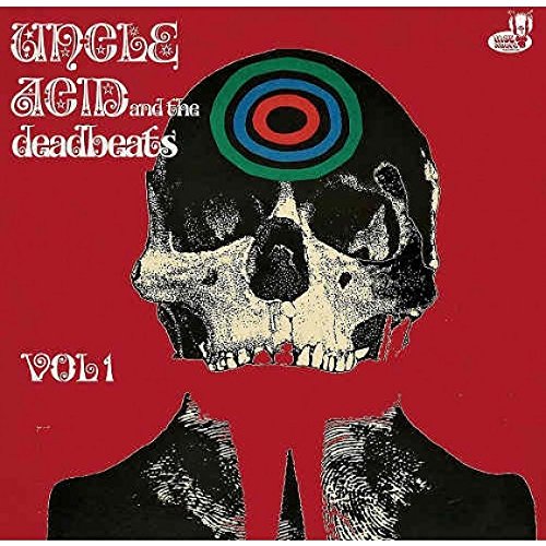 Red album cover featuring a skull with a circular design, “Uncle Acid” text.