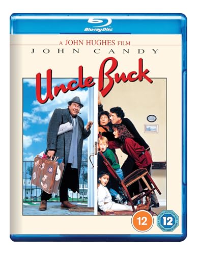 Blu-ray cover for Uncle Buck featuring John Candy and family members in a doorway.