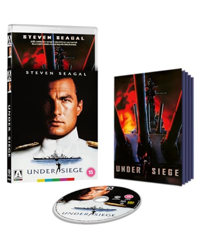 Under Siege Blu-ray set featuring Steven Seagal, a booklet, and the disc.