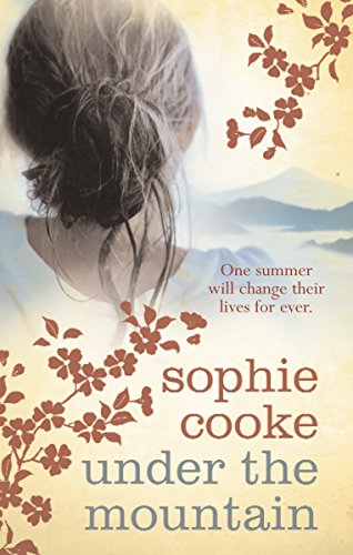 Book cover: woman’s back, mountains, floral design, title “Under the Mountain”.