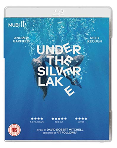 Blu-ray cover for "Under The Silver Lake" with a submerged figure.