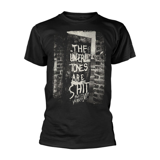 Black t-shirt with white graffiti-style text reading "THE UNDERTONES.