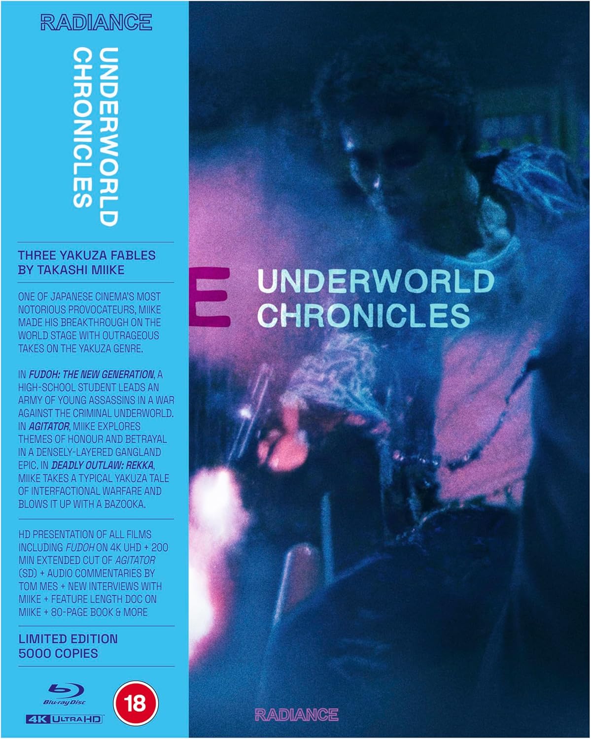 Blu-ray case for “Underworld Chronicles,” featuring red and white text on a black background.