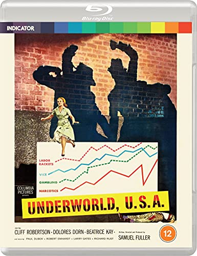 “Underworld U.S.A.” Blu-ray cover with silhouetted figures and a woman running.