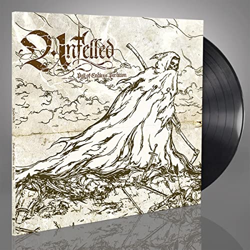 Vinyl record with cover art depicting a grim reaper in a desolate landscape.