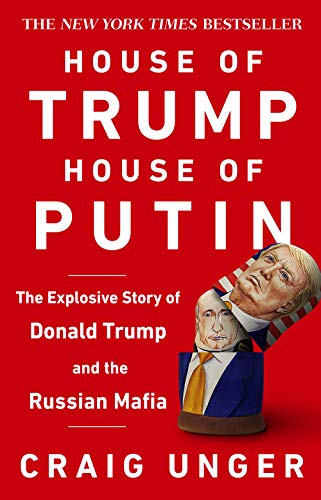 Red book cover featuring portraits of Trump and Putin layered together.