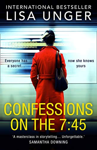 A person in a red coat stands before a blurred train window.