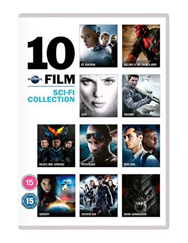 DVD cover for a 10-film science fiction collection, featuring movie stills.