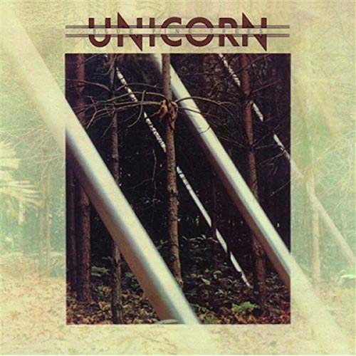 CD cover showing a forest scene framed by diagonal metallic bars with band text.