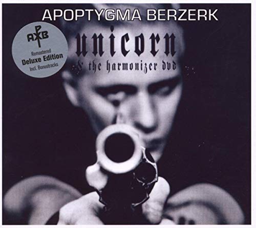 DVD cover for “Unicorn/harmonizer” featuring a man holding a gun.