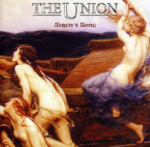 "Album cover art for 'The Union - Siren's Song' featuring three nude women on a cliff."