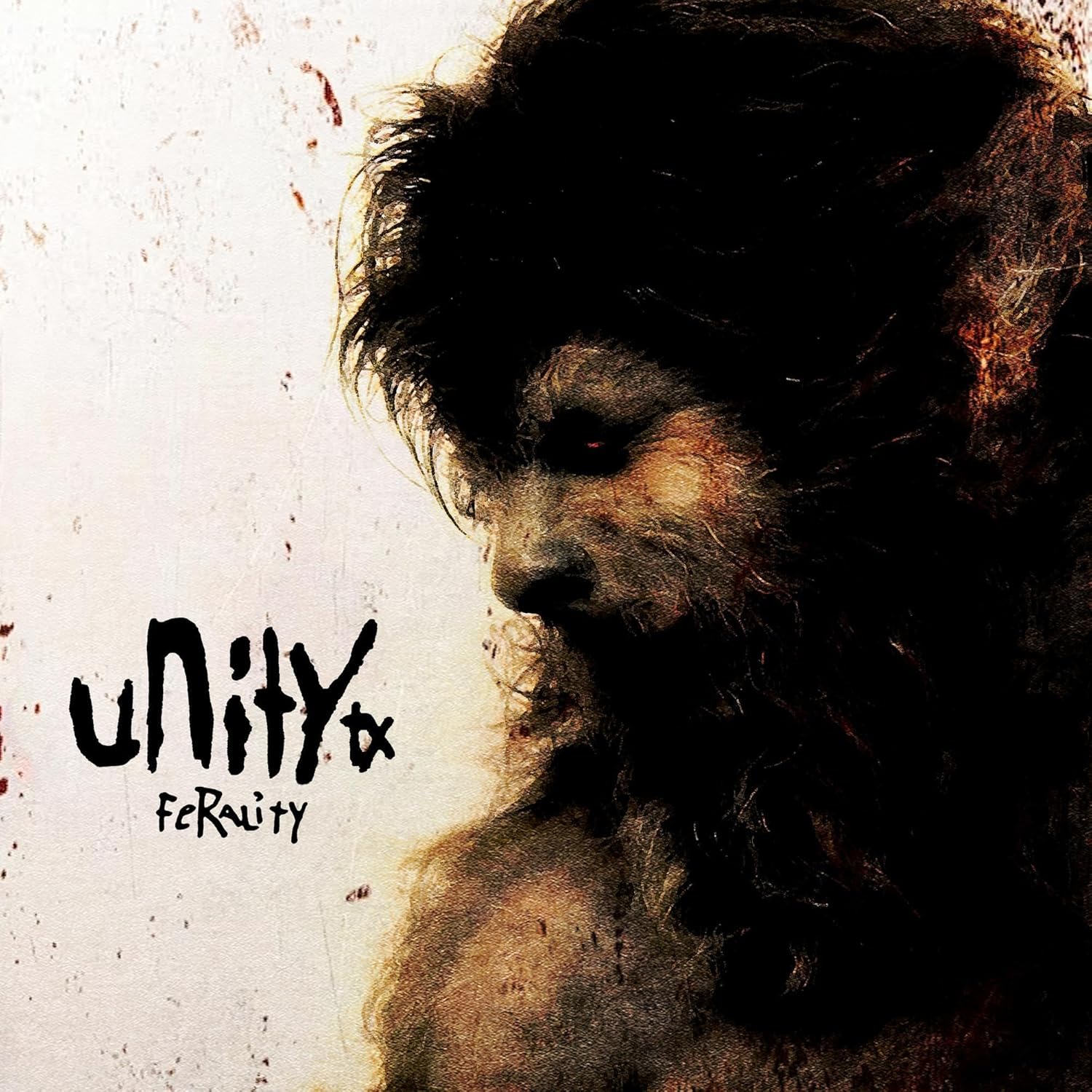 Dark album cover featuring a shadowy, animalistic face and “Unitytx” text.