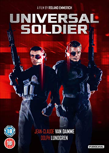 DVD cover for "Universal Soldier" featuring two soldiers with rifles.