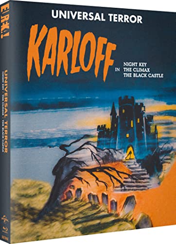Blu-ray cover for "Universal Terror" featuring Boris Karloff and a castle.