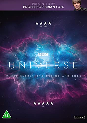 DVD cover for “Universe” featuring a nebula and Professor Brian Cox.