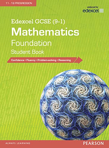 Green textbook cover with a blue geodesic dome image, titled “Edexcel GCSE Mathematics Foundation”.