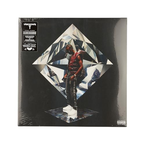 Vinyl record cover for Unknown T’s “Blood Diamond” with a diamond shape.