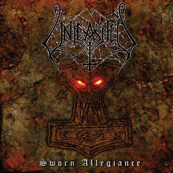 Album cover for Unleashed’s “Sworn Allegiance” featuring a demonic figure.