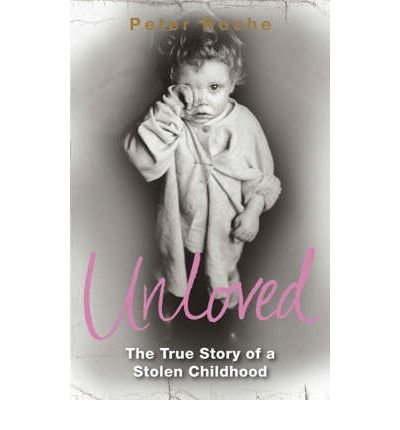 Book cover: "Unloved" featuring a black and white photo of a young child.